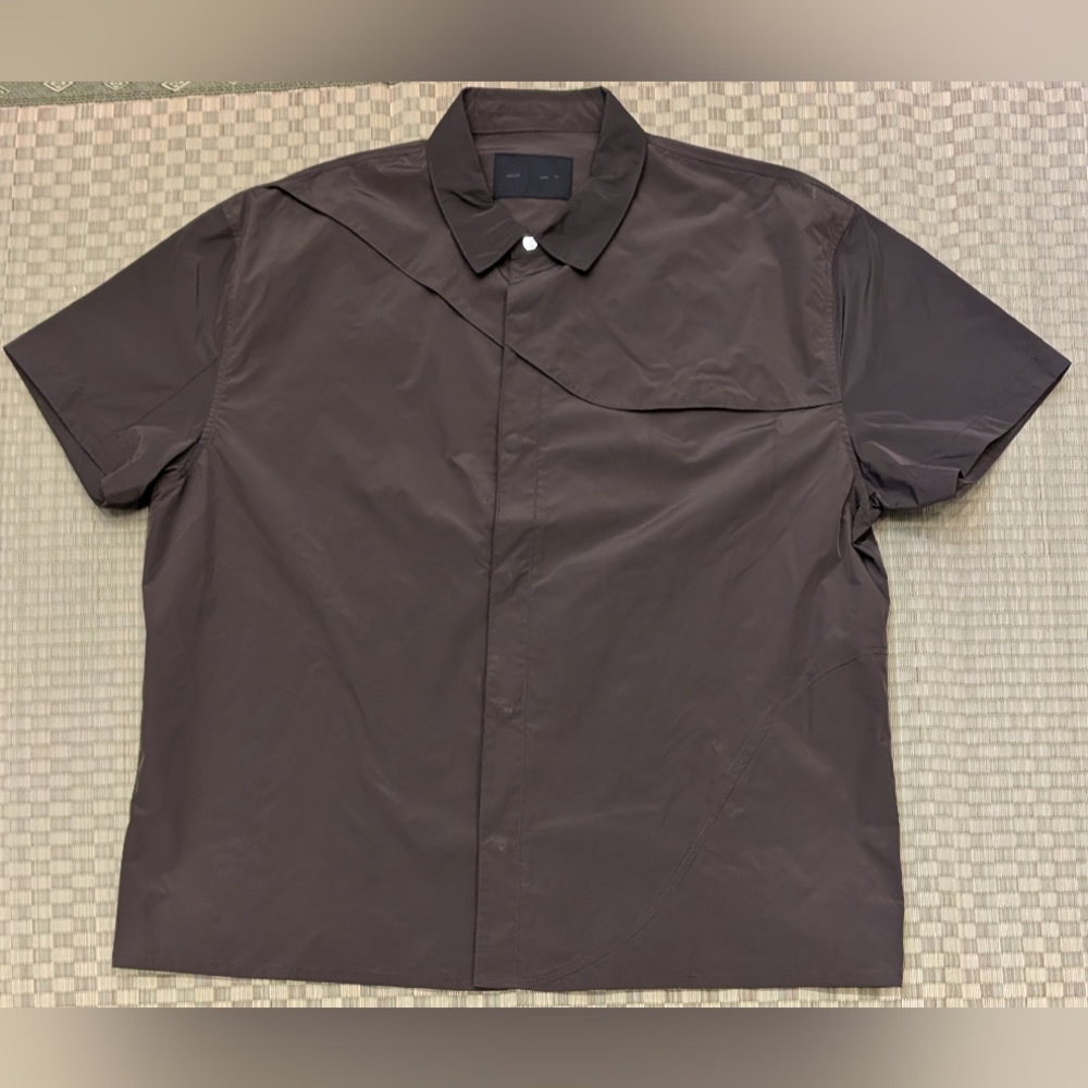 Heliot Emil Brown Short Sleeve Button Up Shirt Men's Size EU 50 (US M)